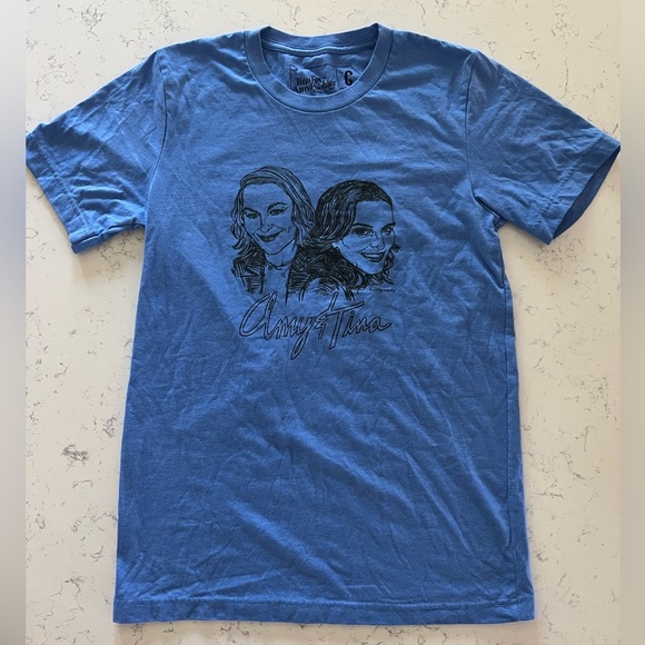 Amy Poehler Tina Fey Blue Tour Souvenir Tee T-Shirt Amy and Tina Size Small - Picture 3 of 8